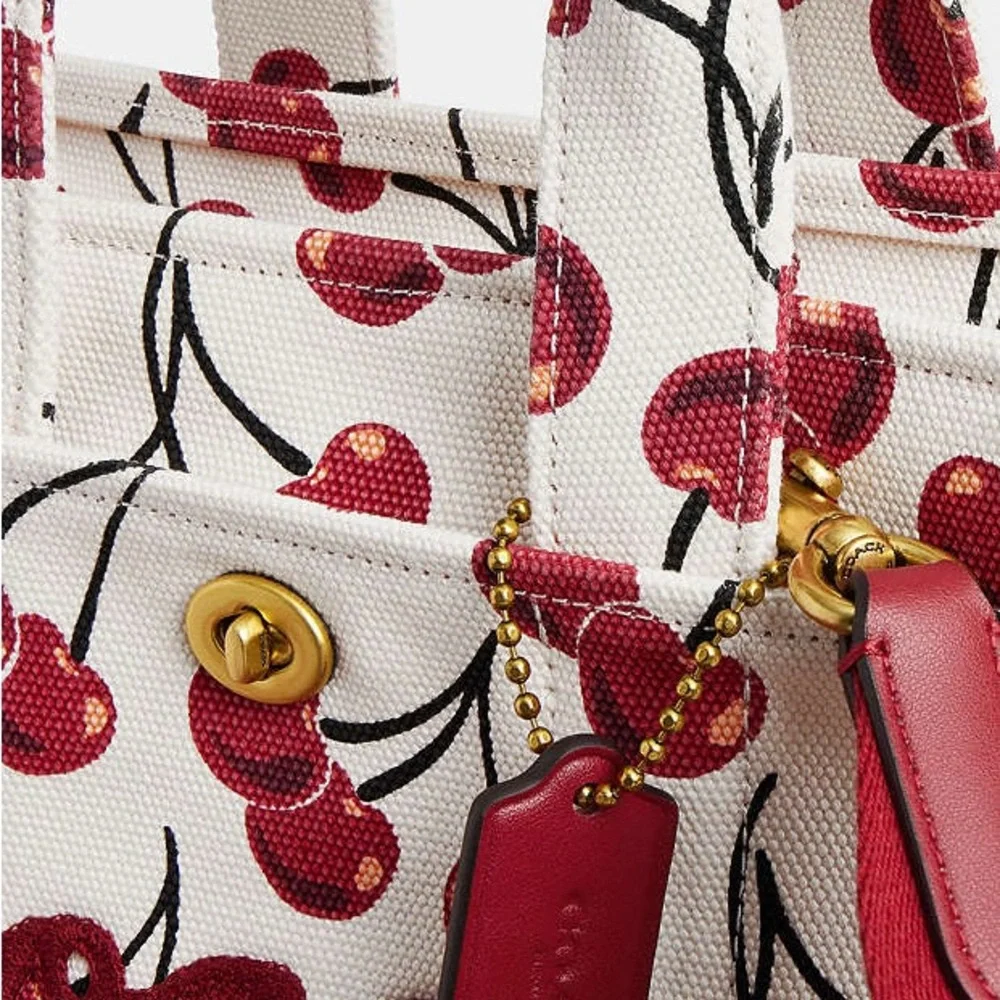 Coach Cargo Tote Bag 26 With Cherry Print - Picture 14 of 14